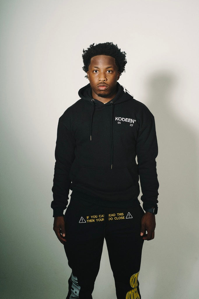 KODEEN* Old English Hoodie Black/White (PRE ORDER)