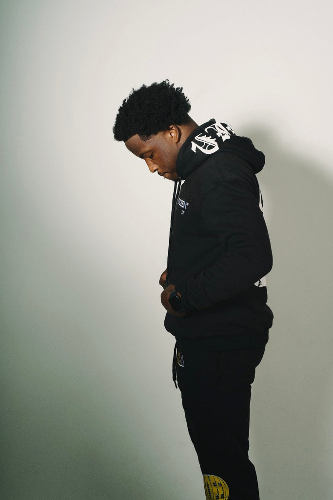 KODEEN* Old English Hoodie Black/White (PRE ORDER)