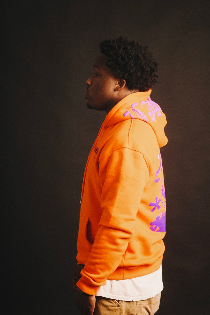 KODEEN* Old English Hoodie Orange/Royal Purple (PRE ORDER)