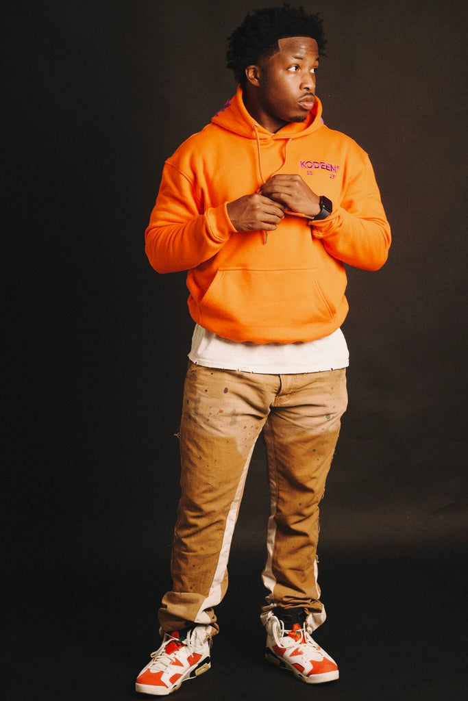 KODEEN* Old English Hoodie Orange/Royal Purple (PRE ORDER)