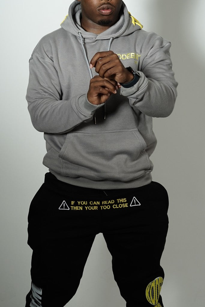 KODEEN* Old English Hoodie Grey/Yellow (PRE ORDER)