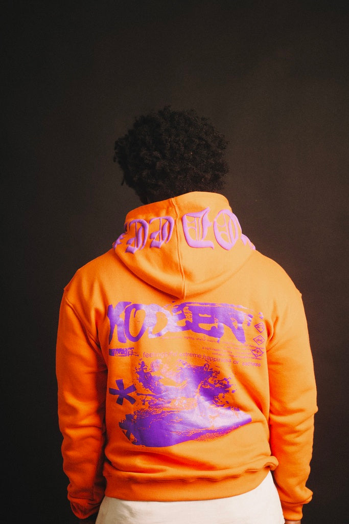 KODEEN* Old English Hoodie Orange/Royal Purple (PRE ORDER)